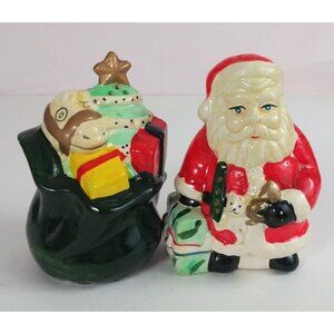 Vintage The Seasons Collection Santa & Toy Sack Christmas Salt & Pepper Shakers